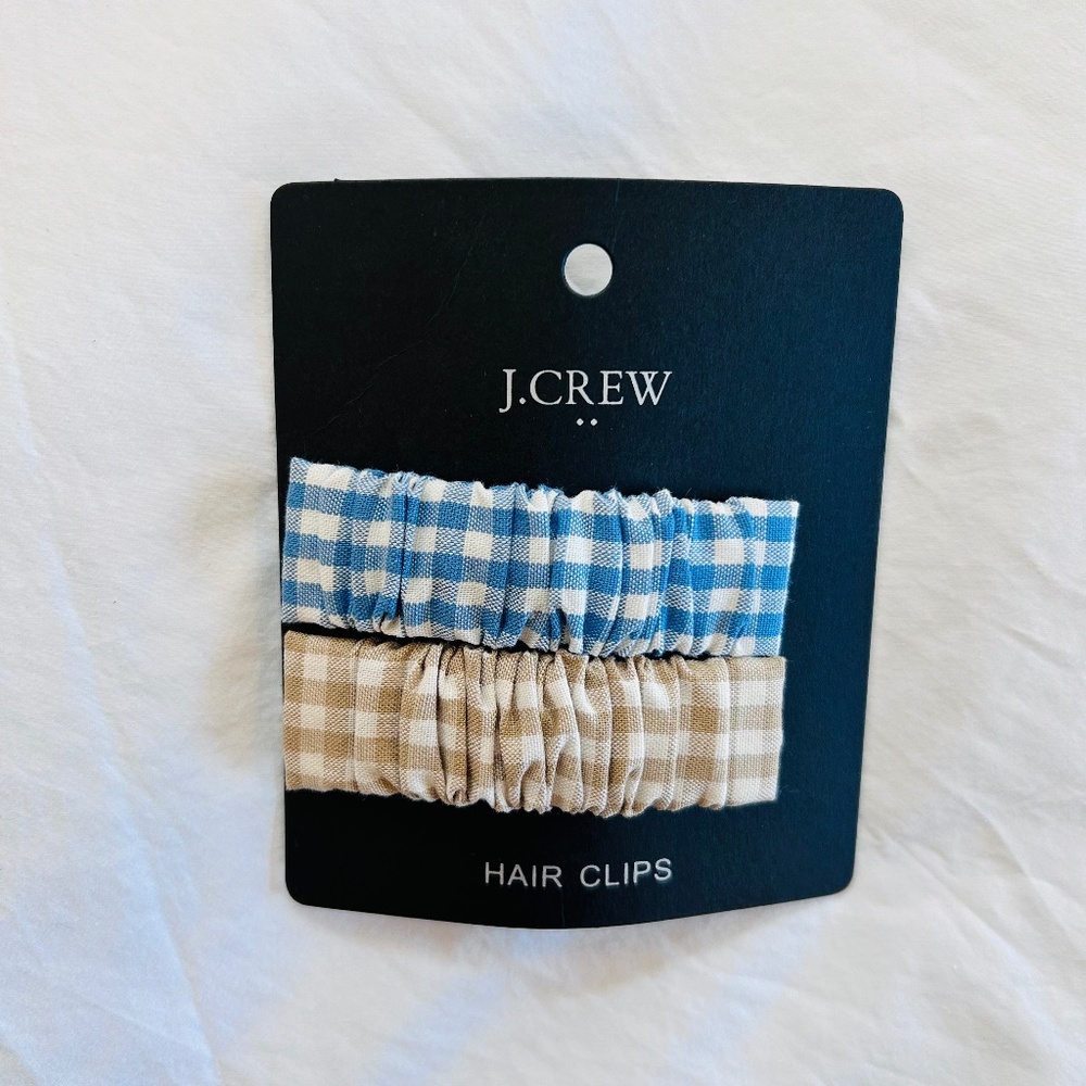 J.Crew Gingham Barrette Set-of-two